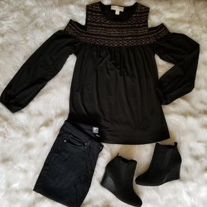 Michael Kors cold shoulder top NWT